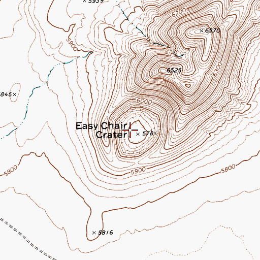 Topographic Map of Easy Chair Crater, NV