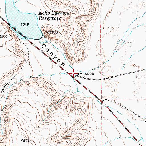 Topographic Map of Echo Canyon, NV