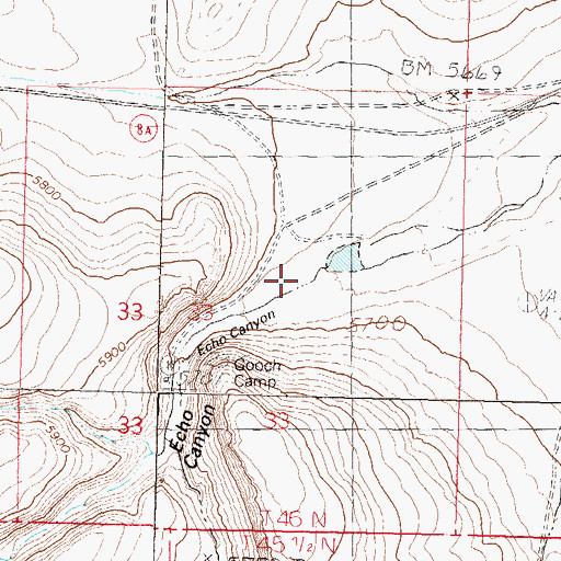 Topographic Map of Echo Canyon, NV