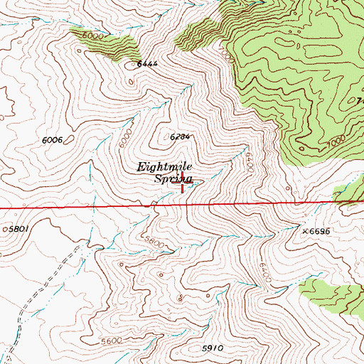Topographic Map of Eightmile Spring, NV