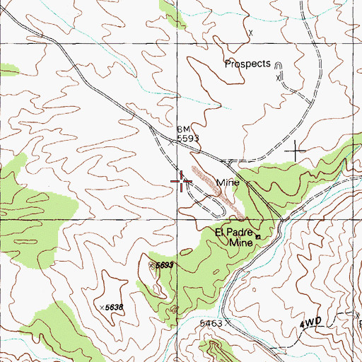 Topographic Map of El Padre Mine, NV
