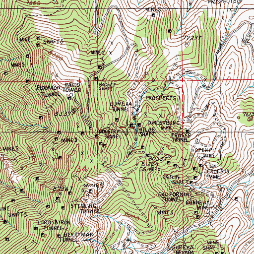Topographic Map of Eldorado Tunnel, NV