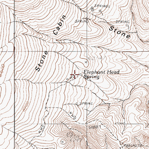 Topographic Map of Elephant Head Spring, NV