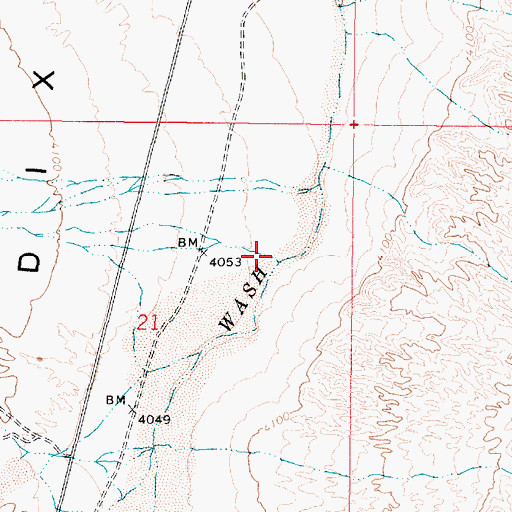 Topographic Map of Elevenmile Wash, NV