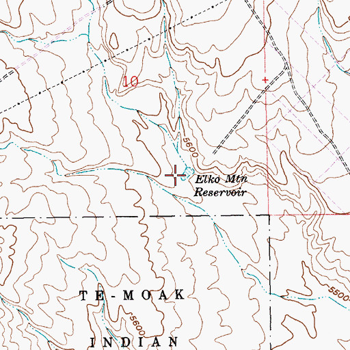 Topographic Map of Elko Mountain Reservoir, NV