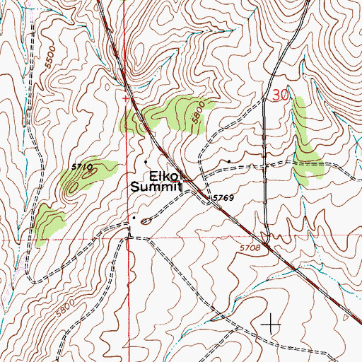 Topographic Map of Elko Summit, NV
