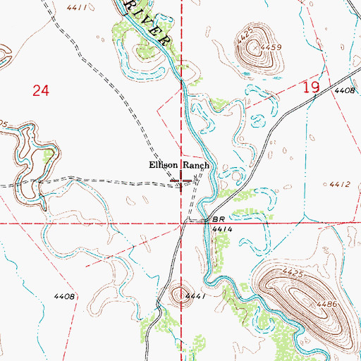 Topographic Map of Ellison Ranch, NV