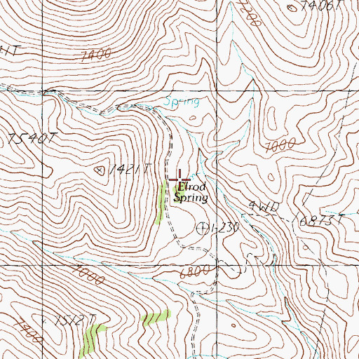 Topographic Map of Elrod Spring, NV