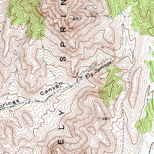 Topographic Map of Ely Springs, NV