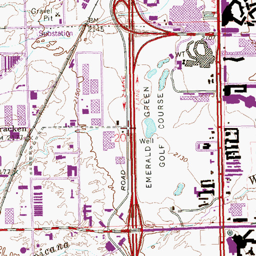 Topographic Map of Emerald Green Golf Course, NV