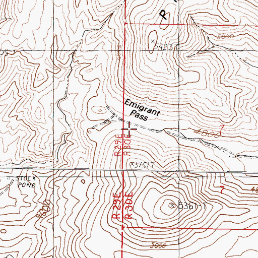Topographic Map of Emigrant Pass, NV