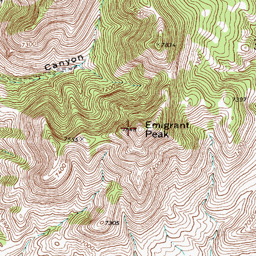 Topographic Map of Emigrant Peak, NV