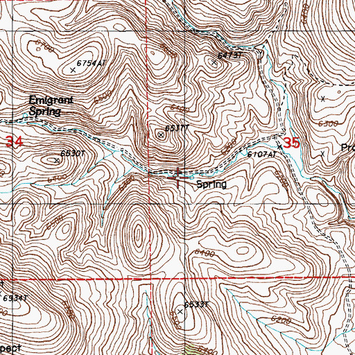 Topographic Map of Emigrant Spring, NV