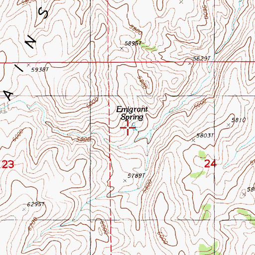 Topographic Map of Emigrant Spring, NV
