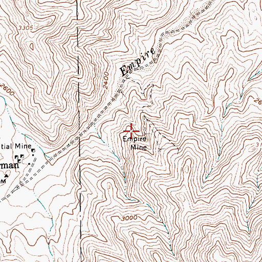 Topographic Map of Empire Mine, NV