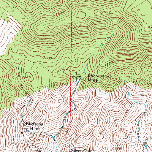 Topographic Map of Endowment Mine, NV