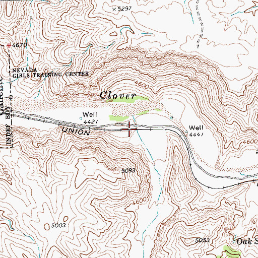 Topographic Map of English Canyon, NV