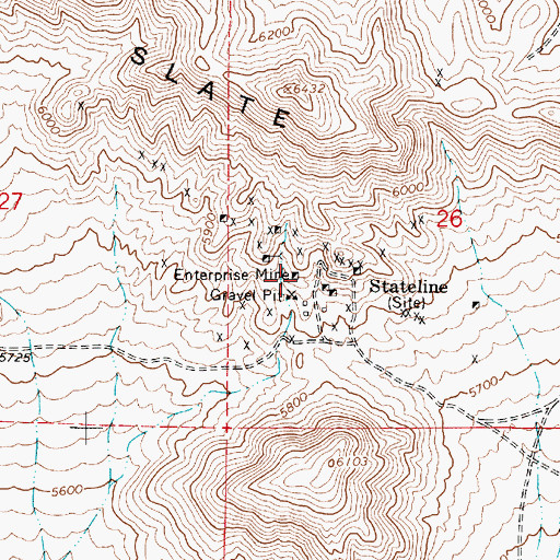 Topographic Map of Enterprise Mine, NV