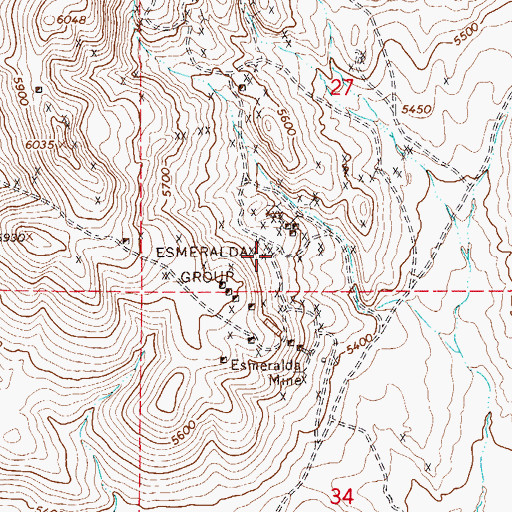 Topographic Map of Esmeralda Group, NV
