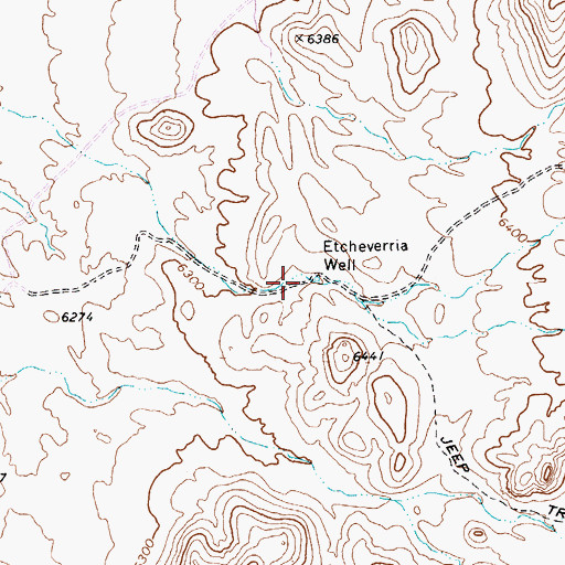 Topographic Map of Etcheverria Well, NV