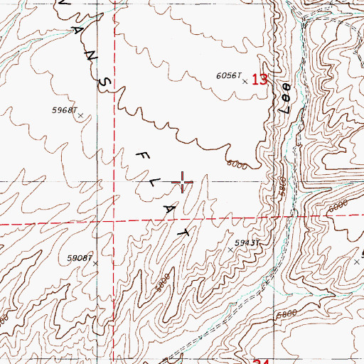 Topographic Map of Evans Flat, NV