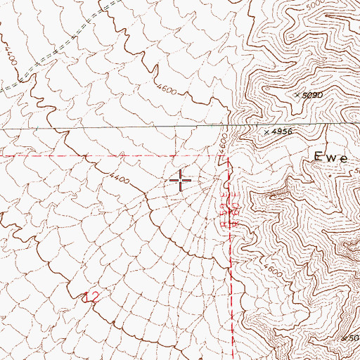 Topographic Map of Ewe Canyon, NV
