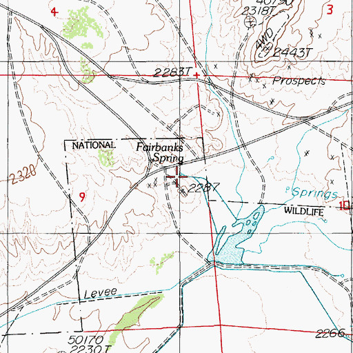 Topographic Map of Fairbanks Spring, NV