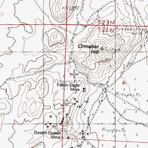 Topographic Map of Fallon Eagle Mine, NV