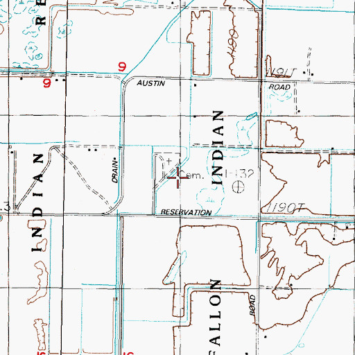 Topographic Map of Fallon Paiute-Shoshone Reservation, NV