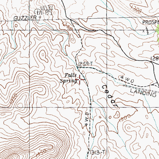 Topographic Map of Falls Spring, NV
