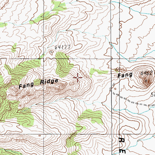 Topographic Map of Fang Ridge, NV
