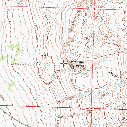 Topographic Map of Farmer Spring, NV