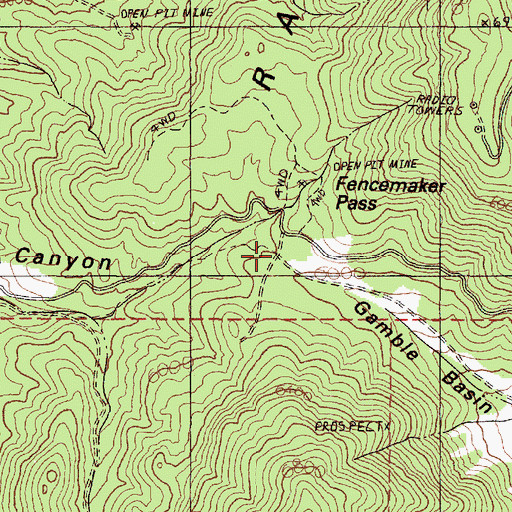 Topographic Map of Fencemaker Pass, NV
