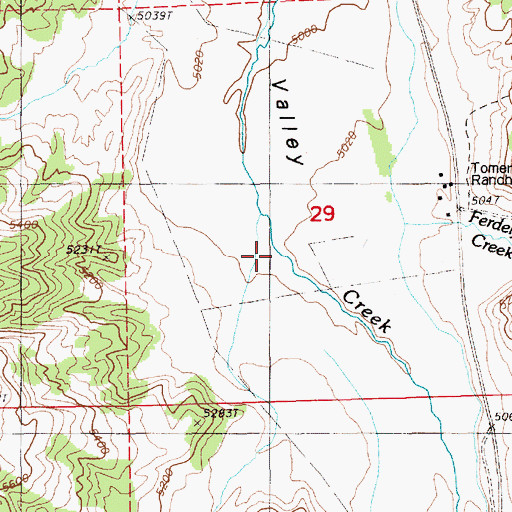 Topographic Map of Ferdelford Creek, NV
