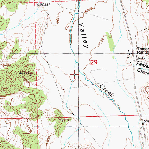 Topographic Map of Ferdelford Creek, NV