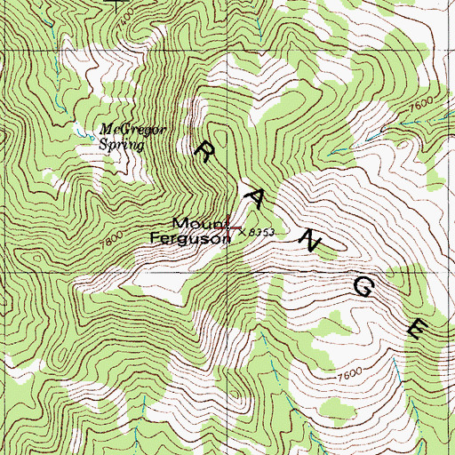 Topographic Map of Mount Ferguson, NV