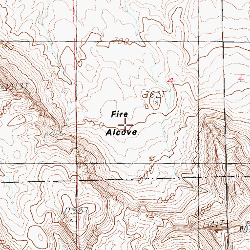 Topographic Map of Fire Alcove, NV