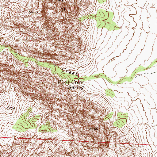 Topographic Map of First Creek Spring, NV