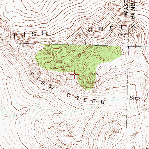 Topographic Map of Fish Creek Mountain, NV