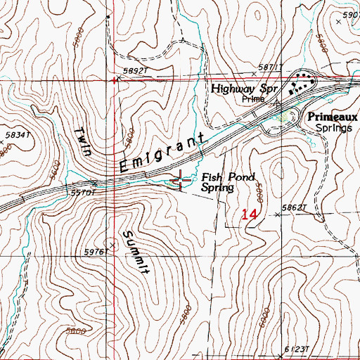 Topographic Map of Fish Pond Spring, NV