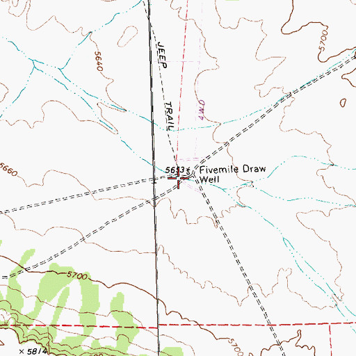 Topographic Map of Fivemile Draw Well, NV