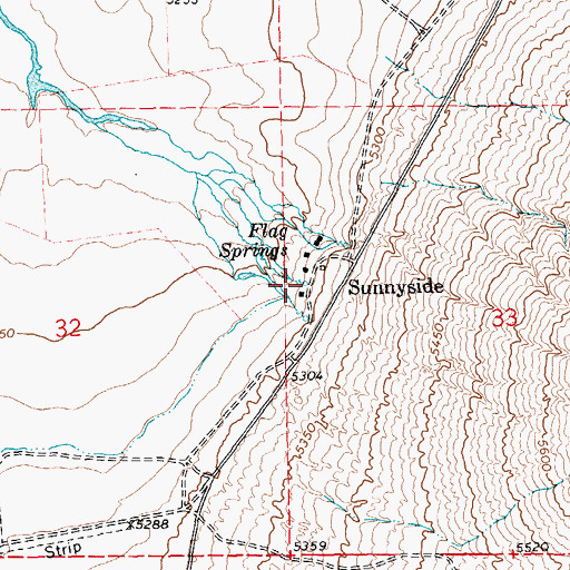 Topographic Map of Flag Springs, NV