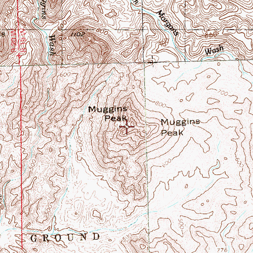 Topographic Map of Muggins Peak, AZ
