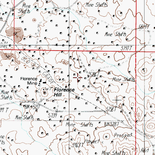 Topographic Map of Florence Mine, NV