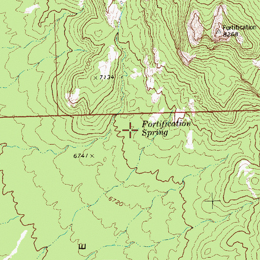 Topographic Map of Fortification Spring, NV