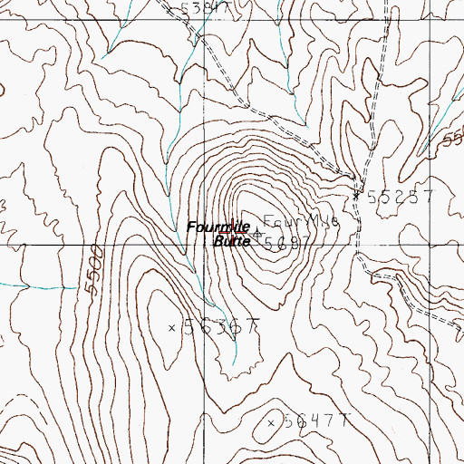 Topographic Map of Fourmile Butte, NV