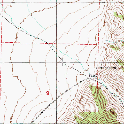 Topographic Map of Fourmile Canyon, NV