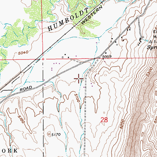 Topographic Map of Fourmile Canyon, NV