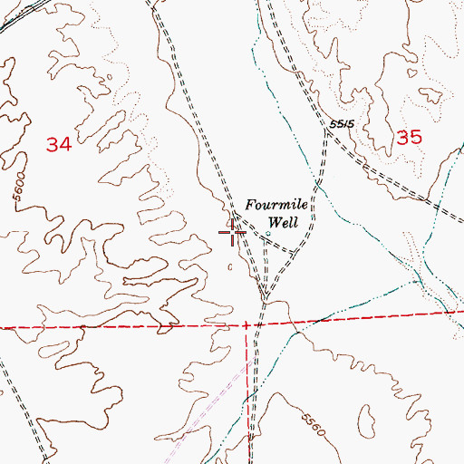 Topographic Map of Fourmile Well, NV