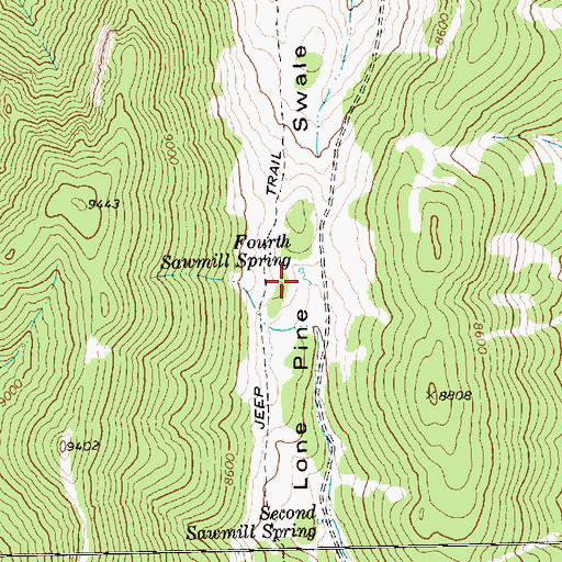 Topographic Map of Fourth Sawmill Spring, NV